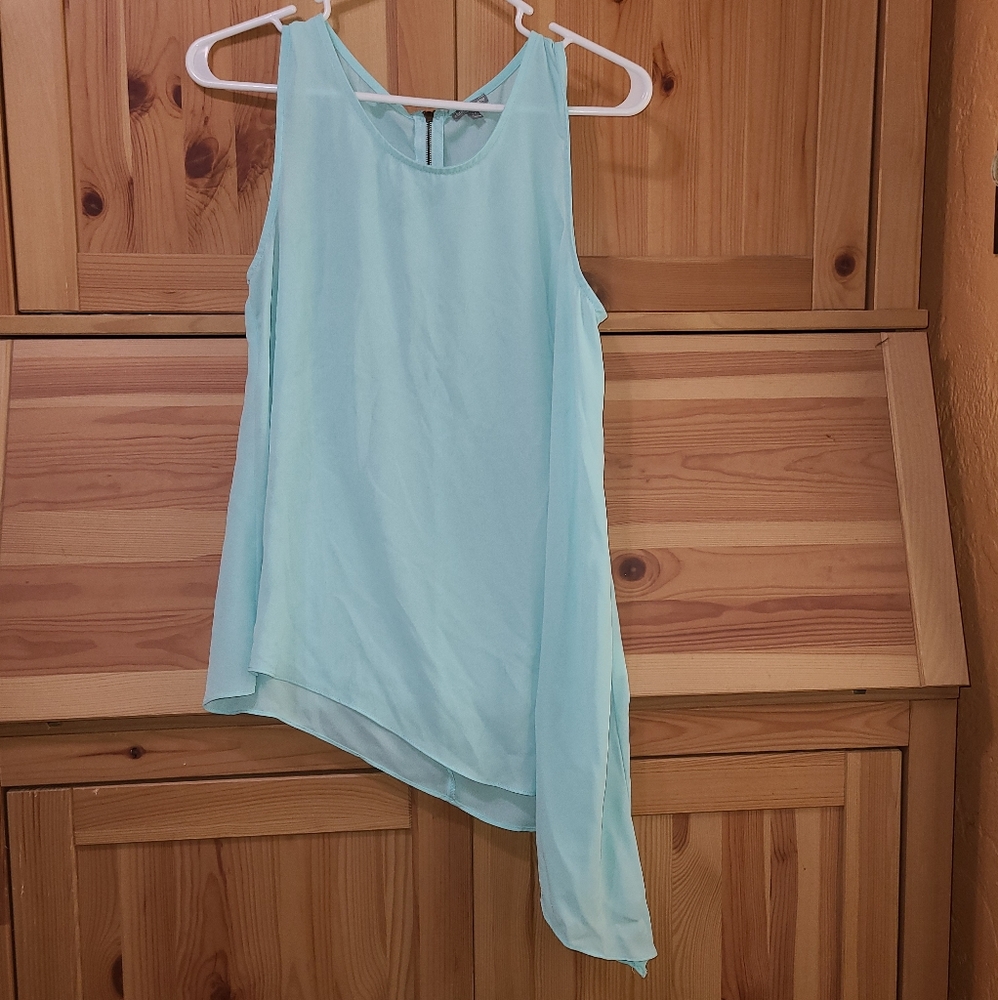 Flowy aqua tunic tank - M